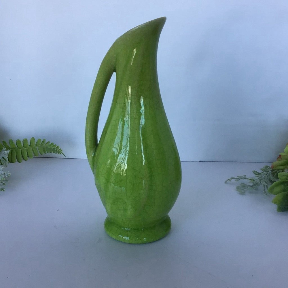 Vintage Lime Green Ceramic Ewer